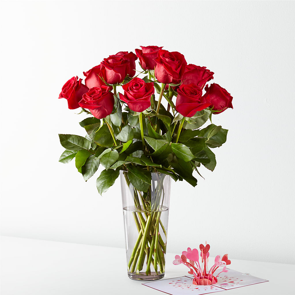 Long Stem Red Rose Bouquet & Lovepop® Pop-Up Card – The Flower Factory, Tarzana CA