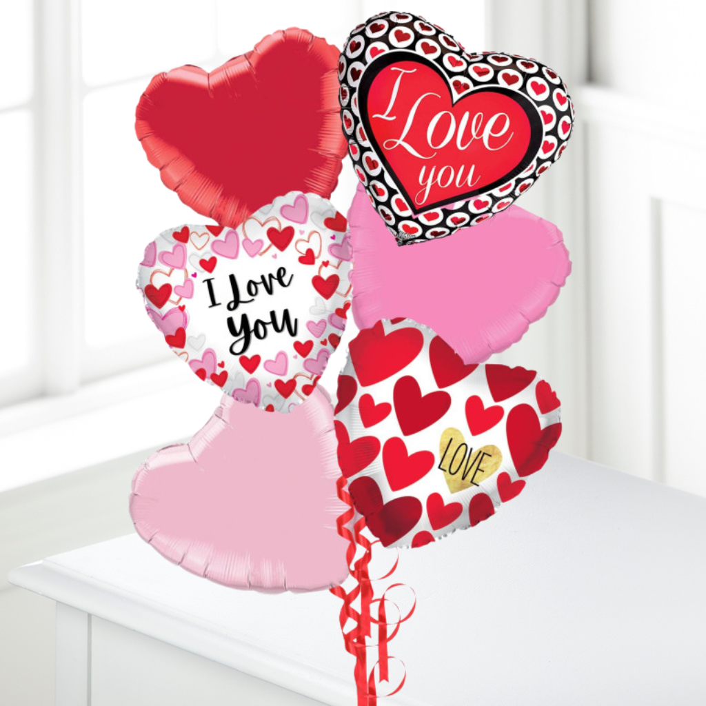 Love Half-Dozen Mylar Balloon Bouquet