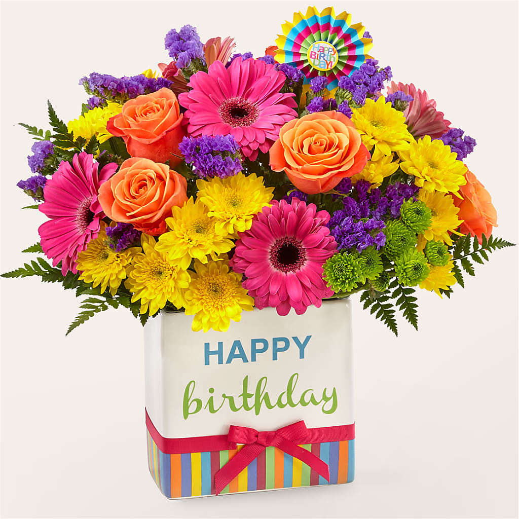 Birthday Brights Bouquet – The Flower Factory, Tarzana CA