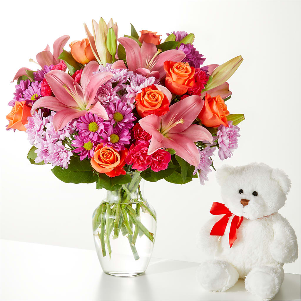 One and Only Bouquet and Bear Bundle – The Flower Factory, Tarzana CA