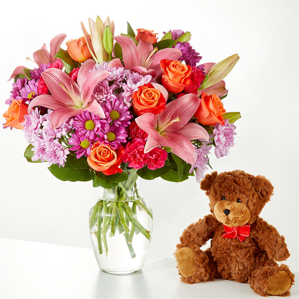 One and Only Bouquet and Bear Bundle – The Flower Factory, Tarzana CA