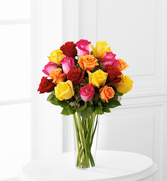 Bright Spark Rose Bouquet – The Flower Factory, Tarzana CA