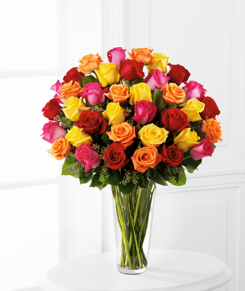 Bright Spark Rose Bouquet – The Flower Factory, Tarzana CA