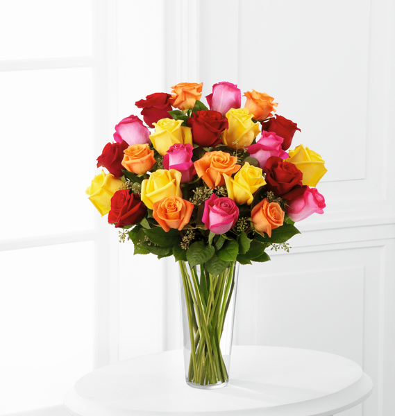 Bright Spark Rose Bouquet – The Flower Factory, Tarzana CA