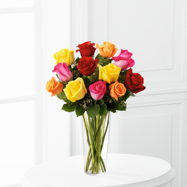 Bright Spark Rose Bouquet – The Flower Factory, Tarzana CA