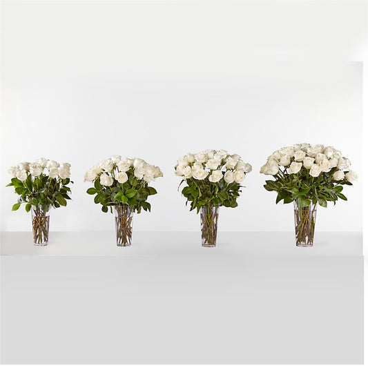 Long Stem White Rose Bouquet – The Flower Factory, Tarzana CA