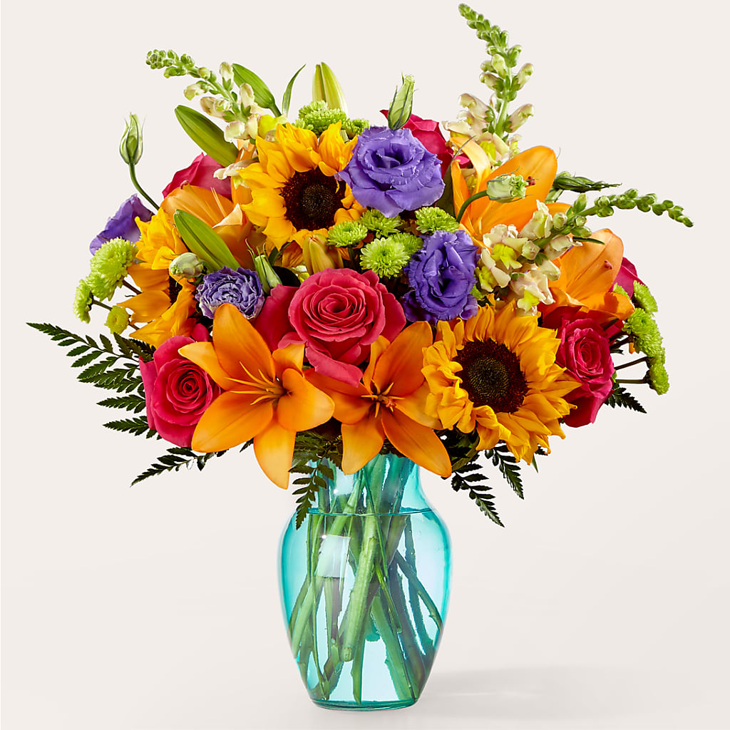 Double Rainbow Bouquet – The Flower Factory, Tarzana CA