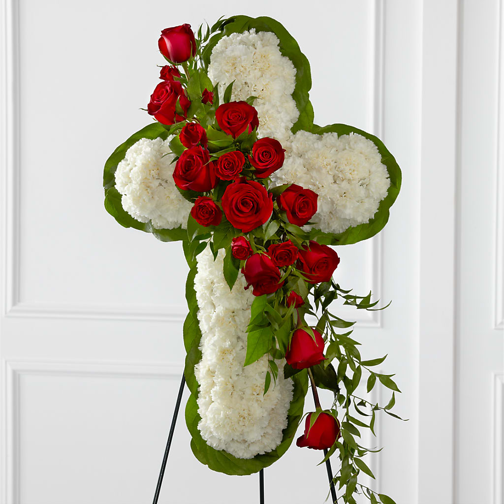 Floral Cross Easel – The Flower Factory, Tarzana CA