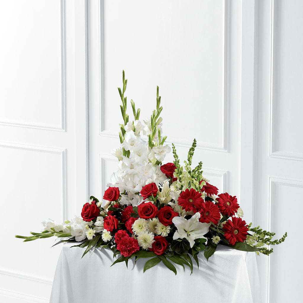 Crimson & White Arrangement – The Flower Factory, Tarzana CA