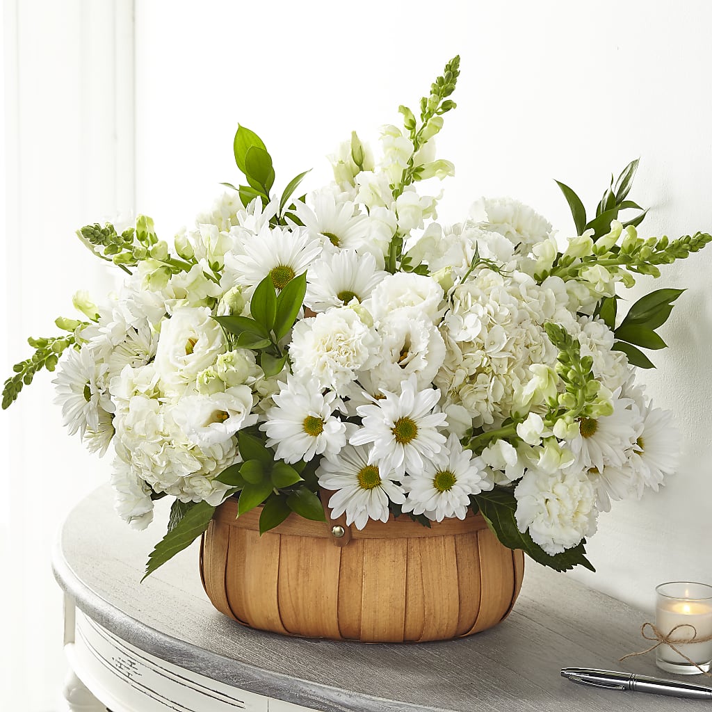 Pure Ivory Basket – The Flower Factory, Tarzana CA