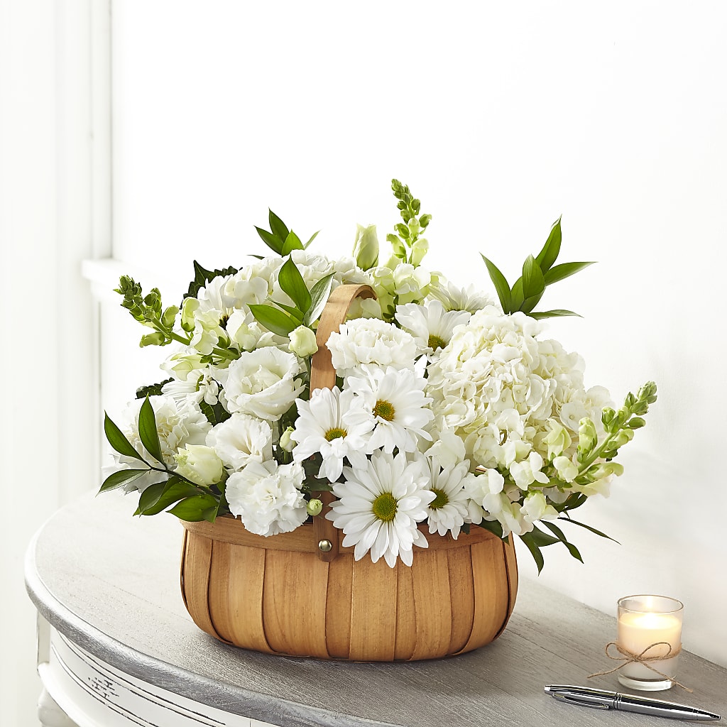 Pure Ivory Basket – The Flower Factory, Tarzana CA