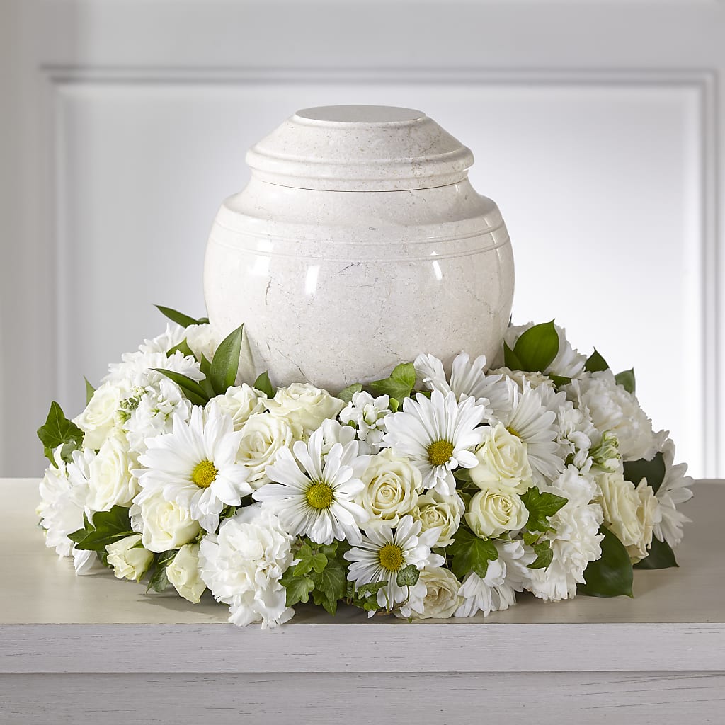 Ivory Gardens Cremation Adornment – The Flower Factory, Tarzana CA