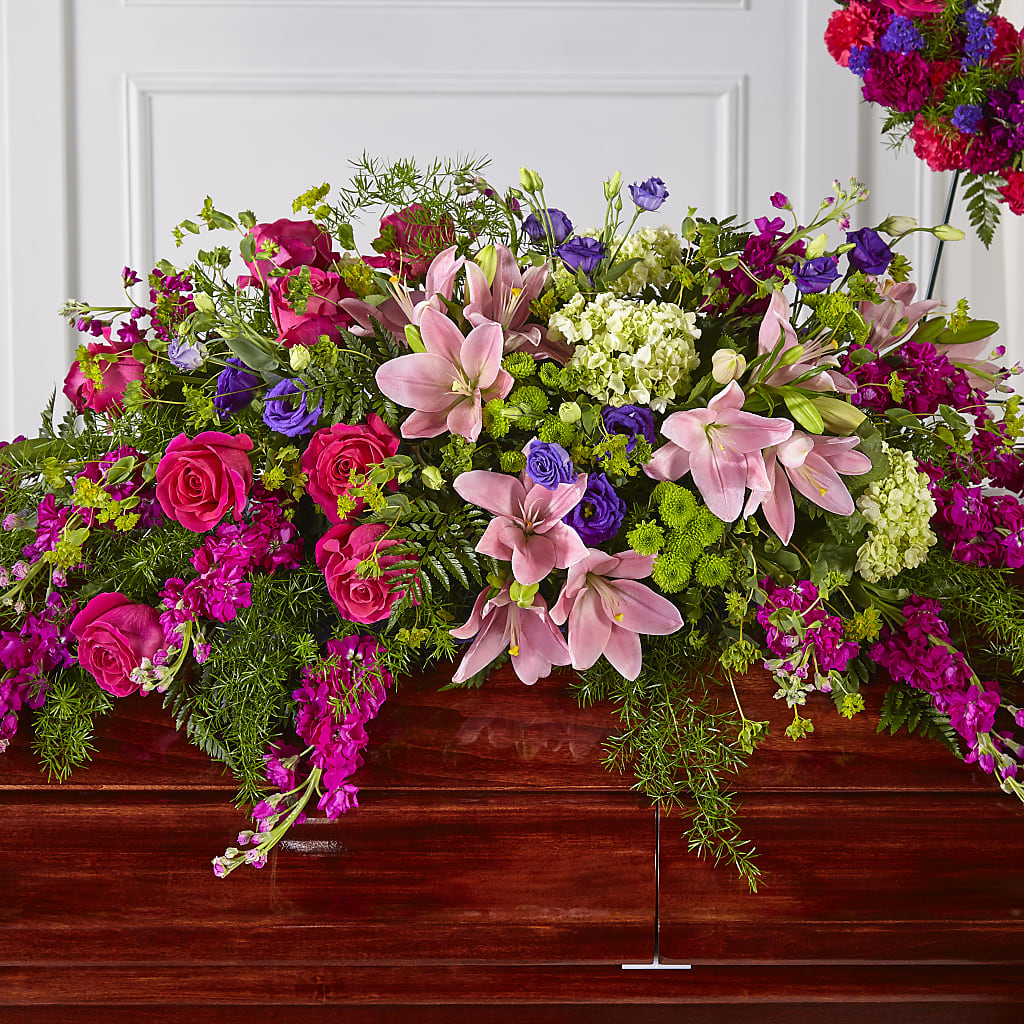 Radiant Tribute Casket Spray – The Flower Factory, Tarzana CA