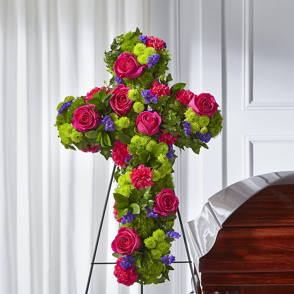 Tribute Rose Floral Cross – The Flower Factory, Tarzana CA