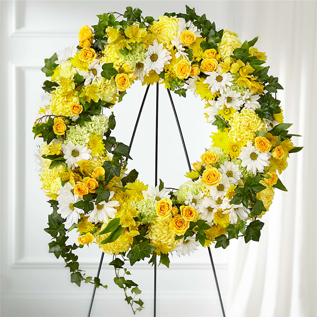 Golden Remembrance Wreath – The Flower Factory, Tarzana CA