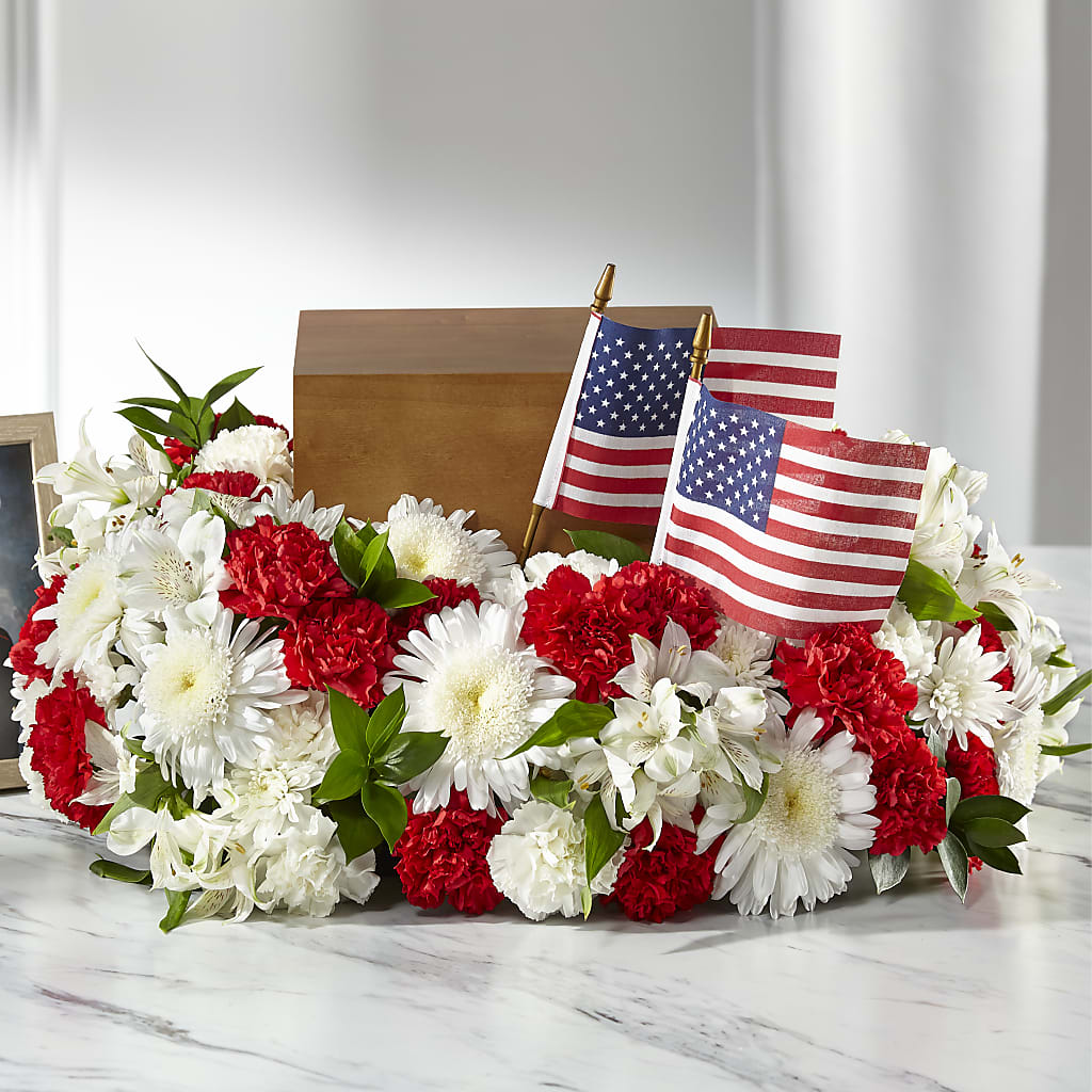Spirit of Patriotism Cremation Adornment – The Flower Factory, Tarzana CA