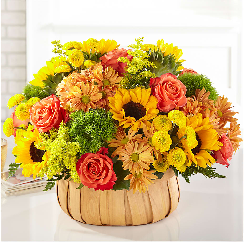 Harvest Sunflower Basket – The Flower Factory, Tarzana CA