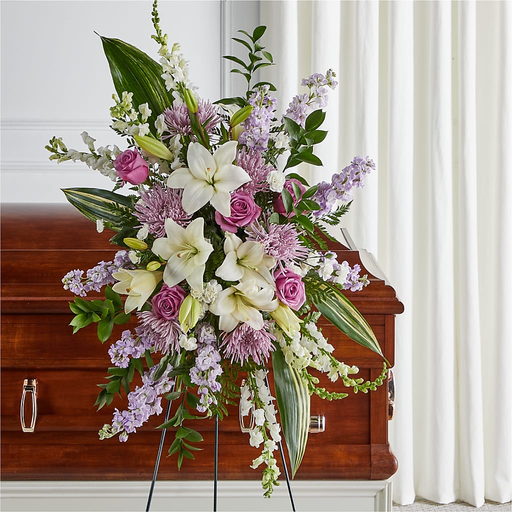 Grateful Hearts Standing Spray – The Flower Factory, Tarzana CA
