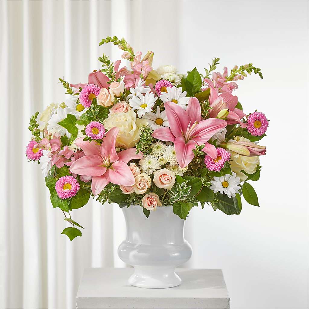 Empathetic Blooms Urn Arrangement – The Flower Factory, Tarzana CA