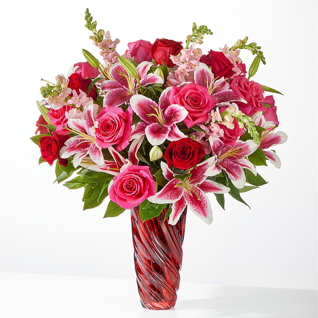 Always You Bouquet with Luxe Swirl Vase – The Flower Factory, Tarzana CA