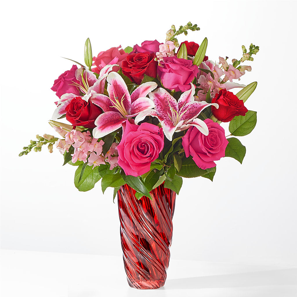 Always You Bouquet with Luxe Swirl Vase – The Flower Factory, Tarzana CA