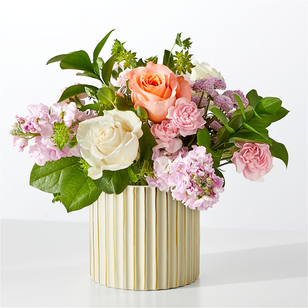 French Market Bouquet with Ivory Vase – The Flower Factory, Tarzana CA