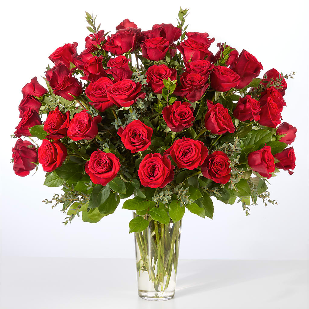 Forever Yours Fifty Stem Red Rose Bouquet – The Flower Factory, Tarzana CA