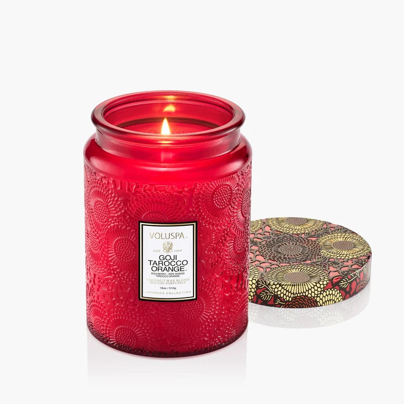 Goji Tarocco Orange Large Jar Candle – The Flower Factory, Tarzana CA