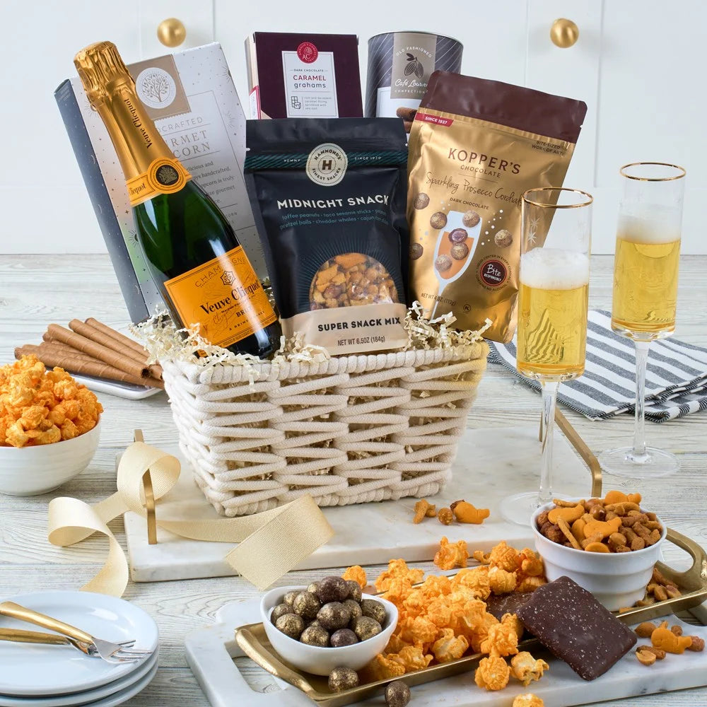 Midnight Snack Veuve Champagne Basket