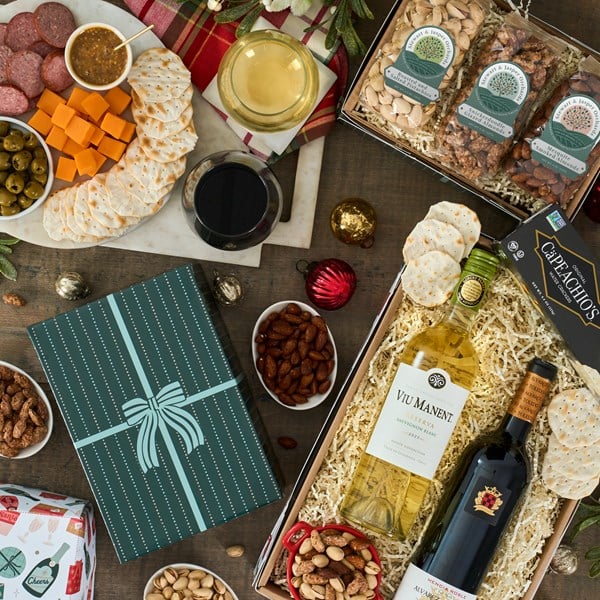 Wine Duo, Charcuterie, and Nuts Gift