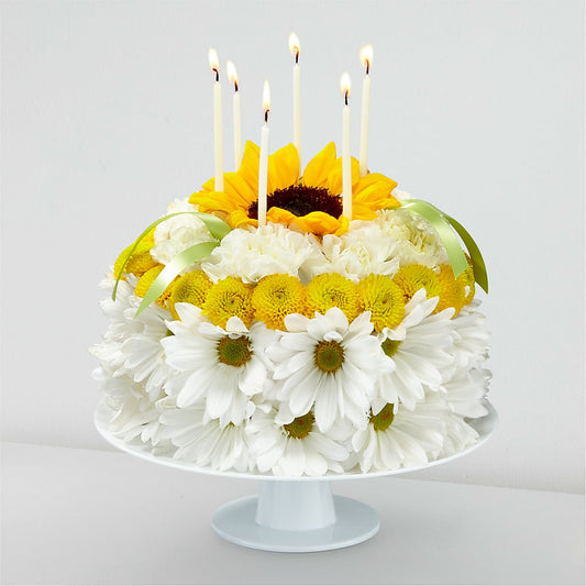 Gâteau Floral Sourires D'anniversaire