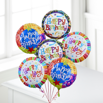 Birthday Half-Dozen Mylar Balloon Bouquet –  The Flower Factory, Tarzana CA