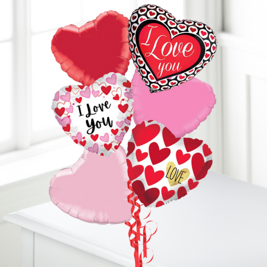 Love Half-Dozen Mylar Balloon Bouquet