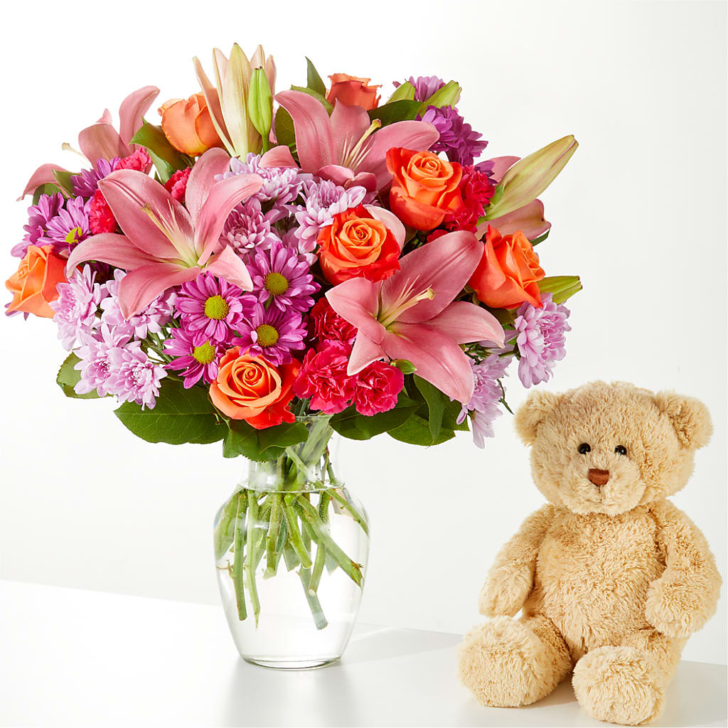 One and Only Bouquet and Bear Bundle –  The Flower Factory, Tarzana CA