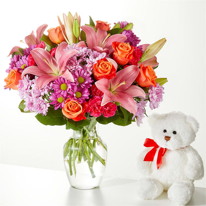 One and Only Bouquet and Bear Bundle –  The Flower Factory, Tarzana CA