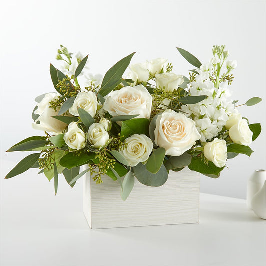 Fresh Linen Box Bouquet –  The Flower Factory, Tarzana CA