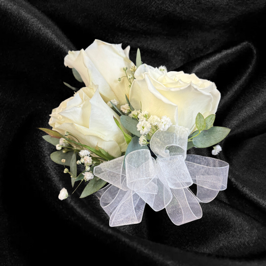 Triple Rose Corsage –  The Flower Factory, Tarzana CA