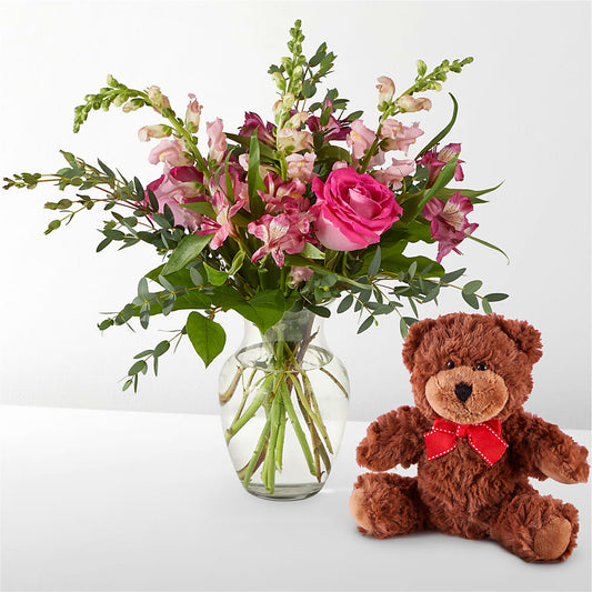 Ensemble bouquet et ours Happily Ever After