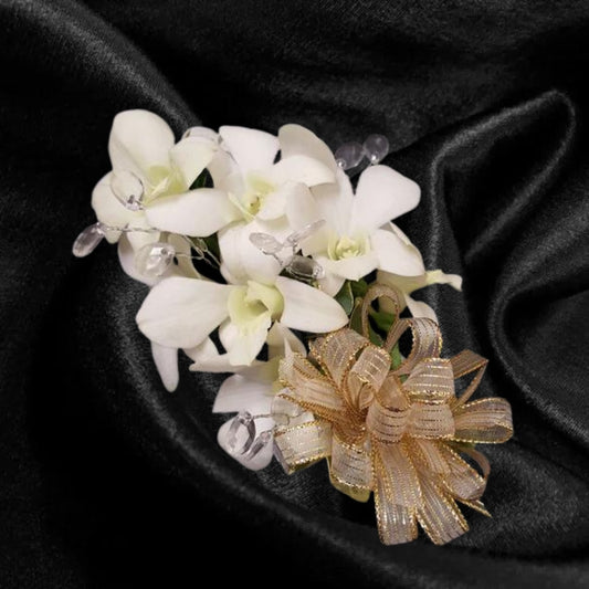 Corsage d'orchidée Dendro avec bijoux