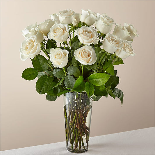Long Stem White Rose Bouquet –  The Flower Factory, Tarzana CA