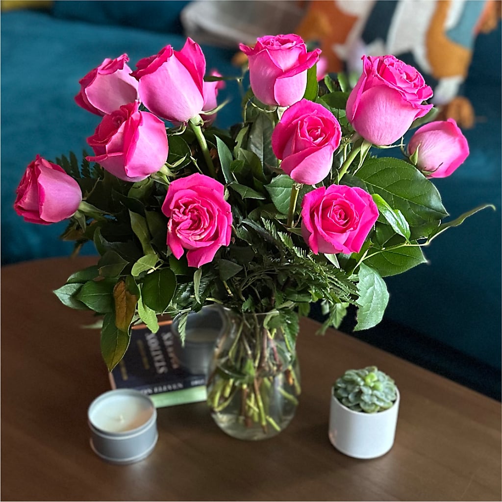 Long Stem Pink Rose Bouquet –  The Flower Factory, Tarzana CA