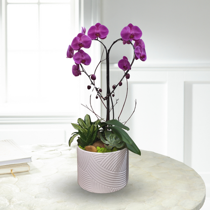 Purple Orchid Heart Planter –  The Flower Factory, Tarzana CA