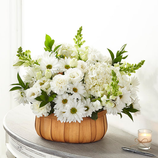 Pure Ivory Basket –  The Flower Factory, Tarzana CA
