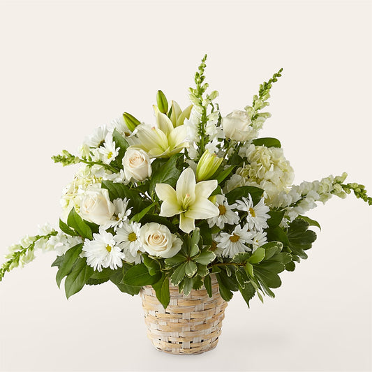 Ivory Elegance Floral Basket –  The Flower Factory, Tarzana CA