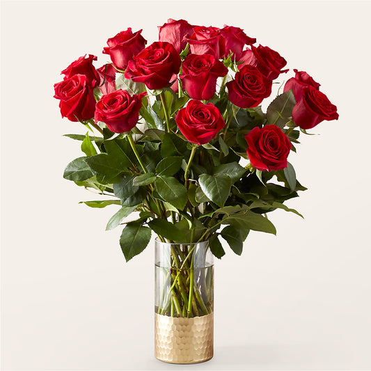 Bouquet de roses rouges d'amour classique