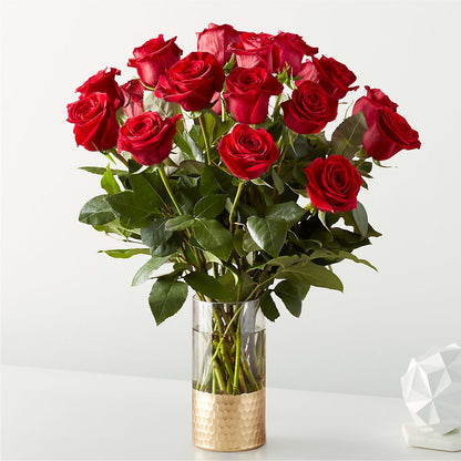 Bouquet de roses rouges d'amour classique