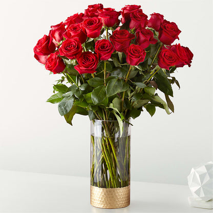 Bouquet de roses rouges d'amour classique