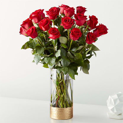 Bouquet de roses rouges d'amour classique