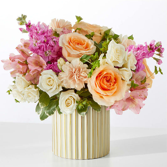Paradise Bouquet with Ivory Vase –  The Flower Factory, Tarzana CA