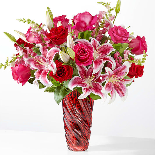 Always You Bouquet with Luxe Swirl Vase –  The Flower Factory, Tarzana CA